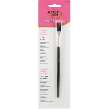 Merit Pro 2 0.5 in. Finest Flat Pure Bristle Artist Brush 652270000020